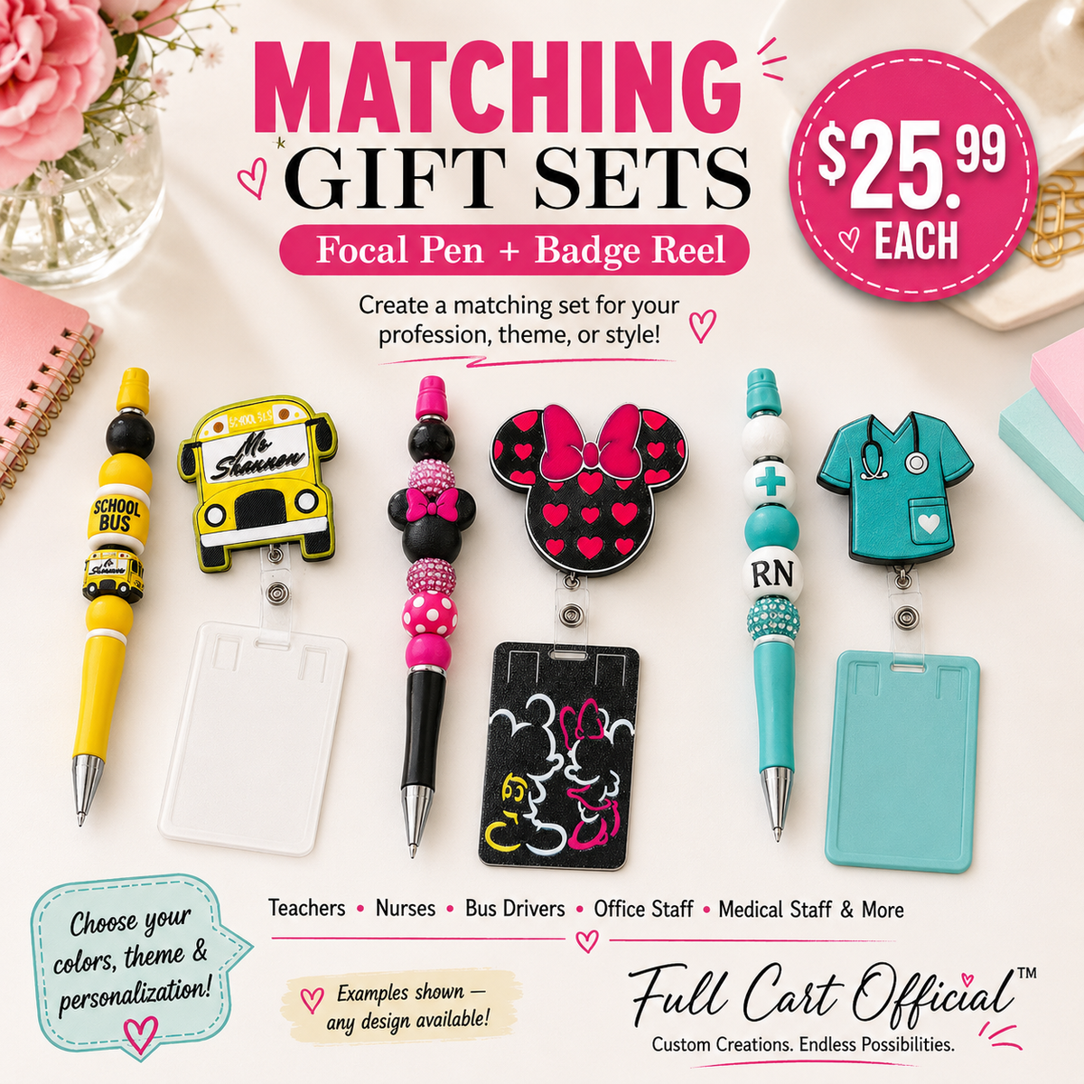 Focal Pens & Badge Reel Gift Sets