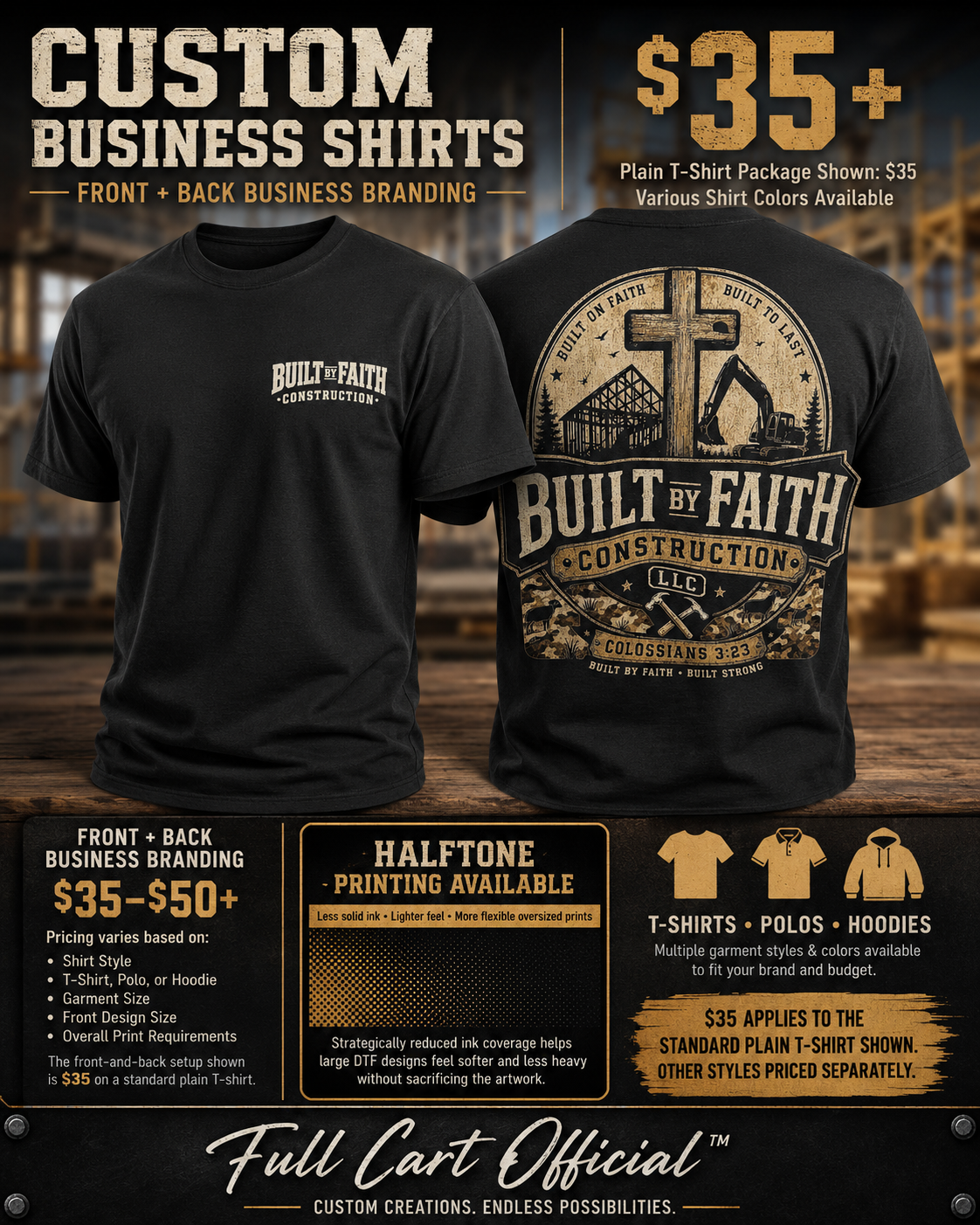 Double Sided Business Branding Shirts