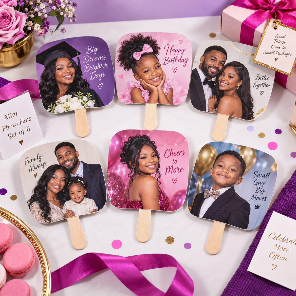 Mini Photo Fans – Set of 6