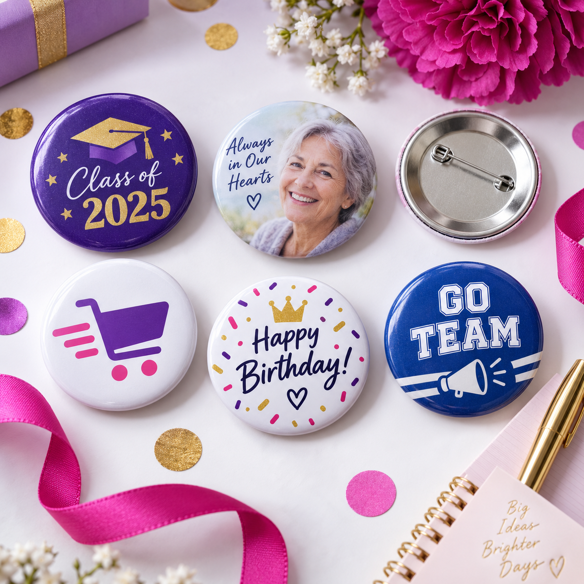 Custom Buttons – Set of 5