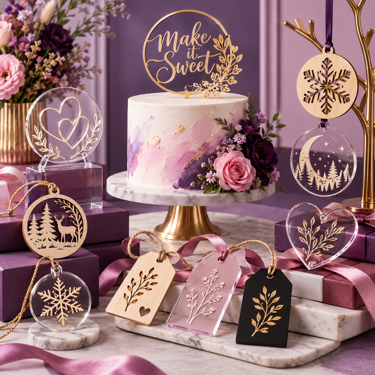 Custom Cake Toppers, Ornaments & Gift Tags