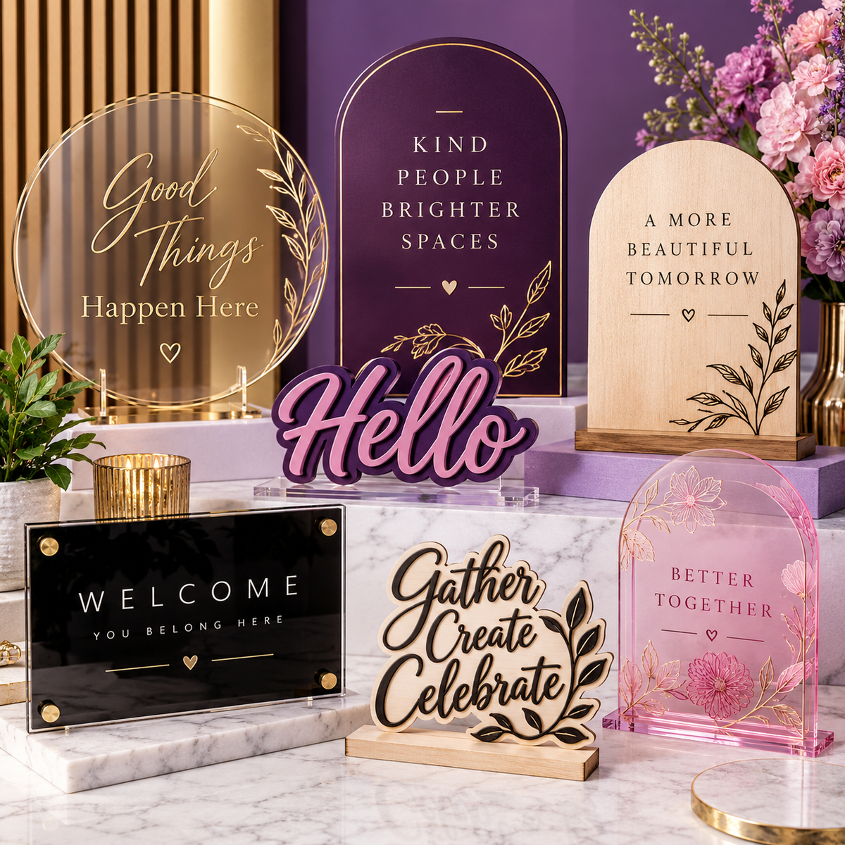 Laser-Cut Business, Name & Event Signs