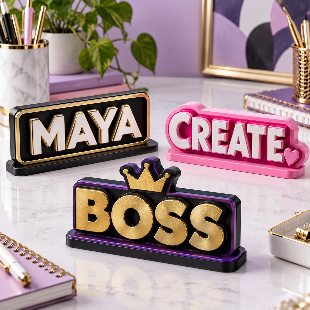 Custom 3D Desk Nameplates & Name Signs
