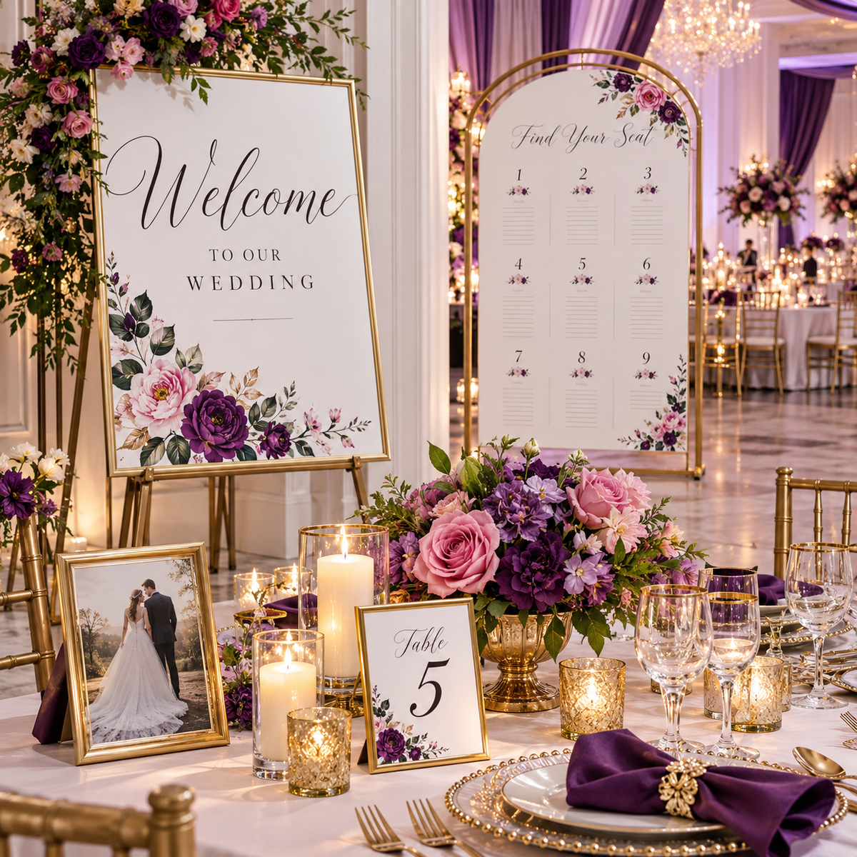 Wedding Signs, Portraits & Seating Charts – Booking Deposit