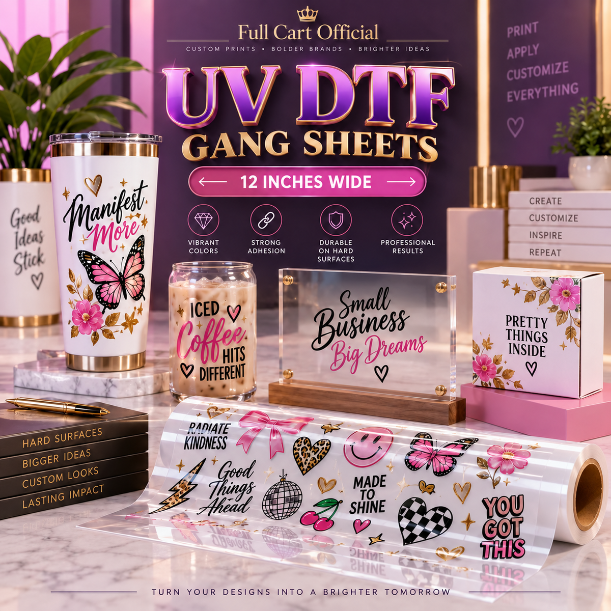 Custom UV DTF Transfer Sheets & Gang Sheets – Upload Ready File