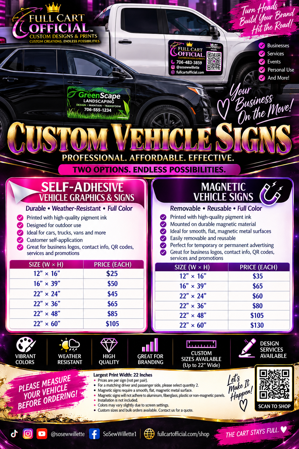 Self-Adhesive Vehicle Graphics & Signs